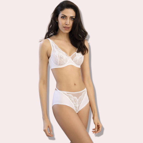 Unikat Wilma biustonosz miękki braletka z koronki biały