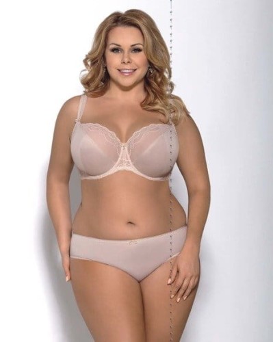 Gorsenia Majtki Figi Adele beżowe z microfibry z koronką