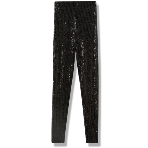 Tezenis Legginsy włoskie z cekinami w prążki