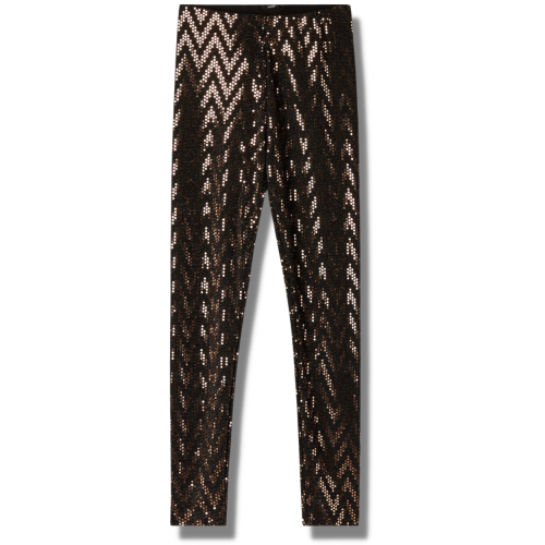 Tezenis Legginsy włoskie z cekinami wzór chevron jodełka