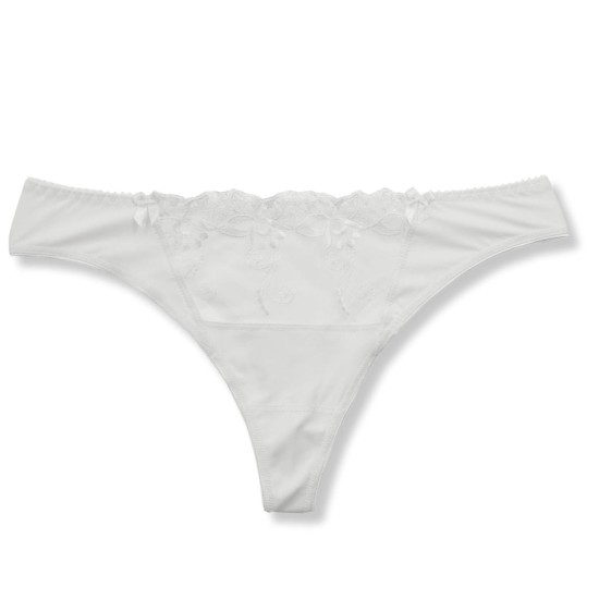 Belle Femme Gorteks majtki stringi koronkowe białe