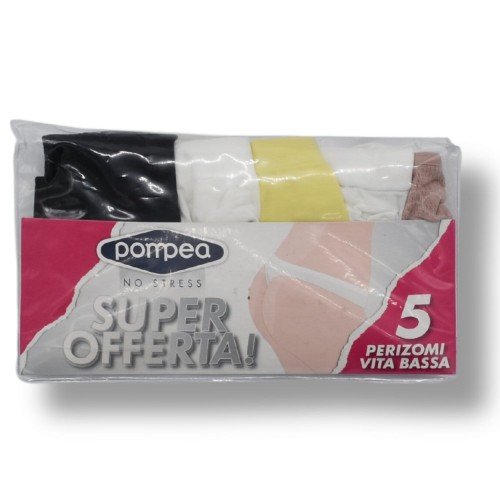 Pompea włoskie majtki stringi 5-pack multikolor microfibra