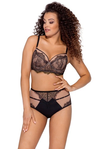 Ava BIUSTONOSZ push up czarny z eleganckiej koronki AV 2007