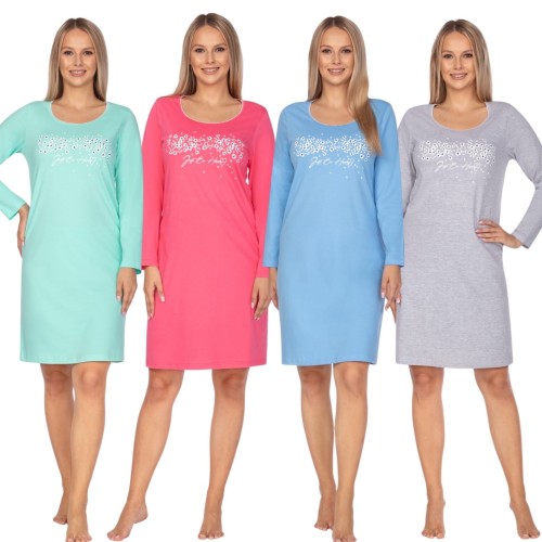 Regina koszula nocna bawełniana z ozdobną aplikacją