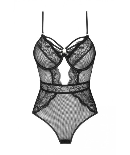 Livco Corsetti BODY FINASAN w kolorze czarnym  z koronką