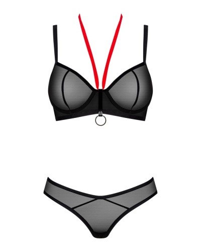 Obsessive Komplet 2-częściowy Glandez  z elastycznego tiulu 