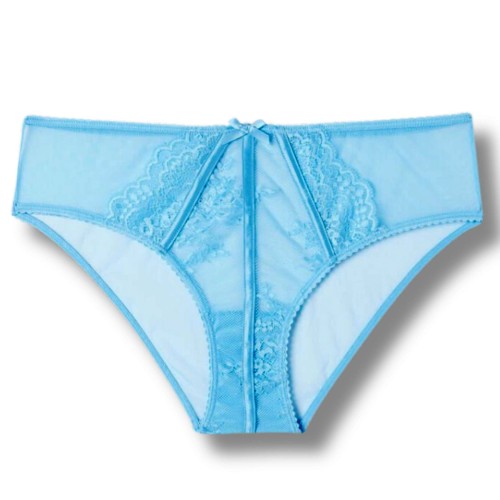 Tezenis majtki figi błękitne z tiulu i koronki