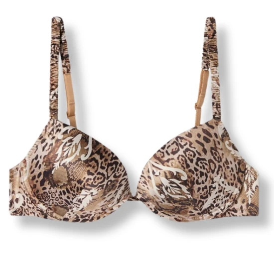 Tezenis biustonosz push up satynowy panterka