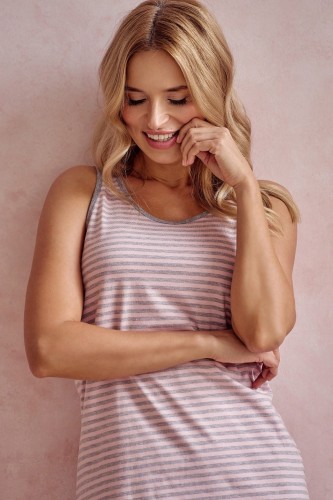 Taro KOSZULA nocna w paski z bawełny ROSALIE 3151