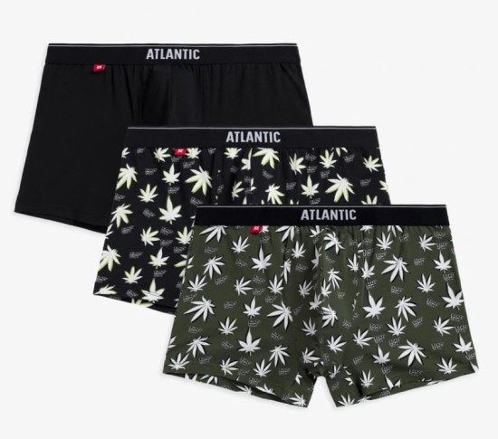 Atlantic  BOKSERKI MĘSKIE z nadrukiem 3-pack 3MH-183