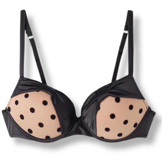 Tezenis biustonosz usztywniany z satyną i groszkami