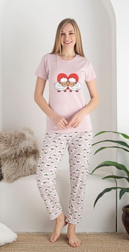 NOVITI piżama damska bawełniana z nadrukiem PD-004 KR