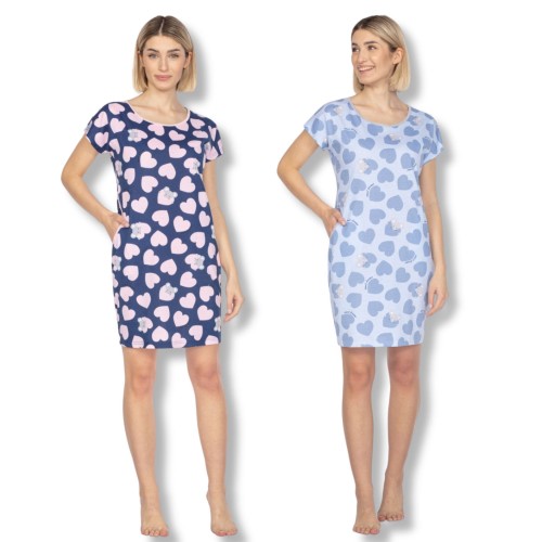 Regina koszula nocna bawełniana w serduszka