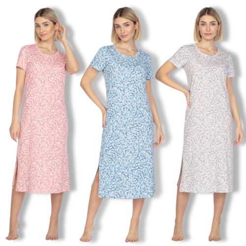 Regina koszula nocna bawełniana długa łączka