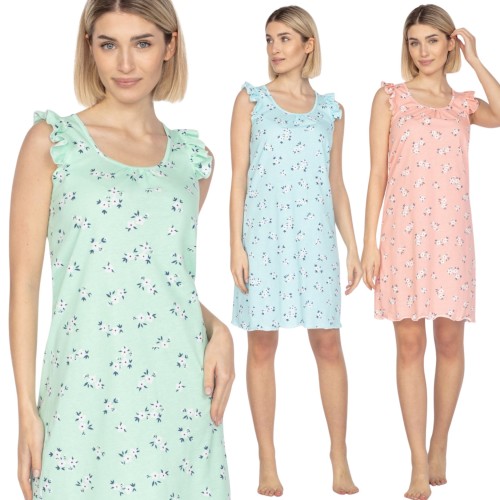 Regina koszula nocna bawełniana  w kwiatki 126