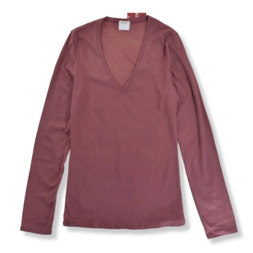 Tezenis bluzka długi rękaw bawełna dekolt szpic 