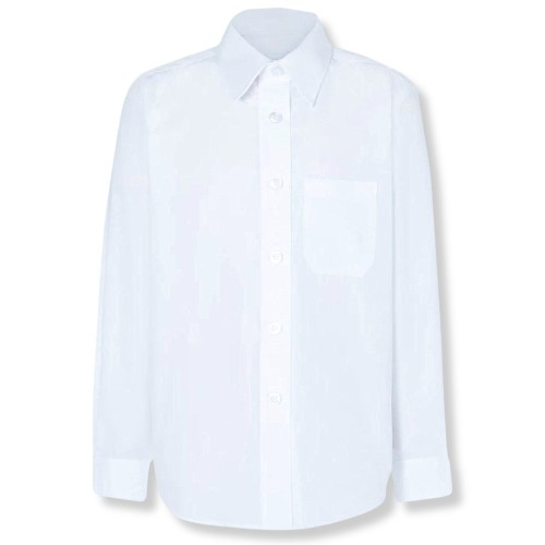 F&F Koszula chłopięca szkolna biała długi rękaw
