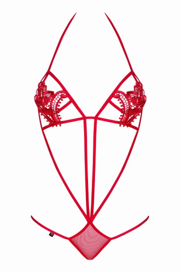 Obsessive BODY LUIZA  z cienkich pasków czerwone S/M