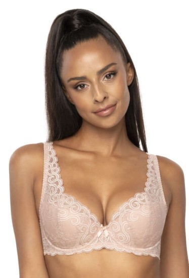 MAT Biustonosz Natalie usztywniany koronka pudrowy róż  M-3824/22