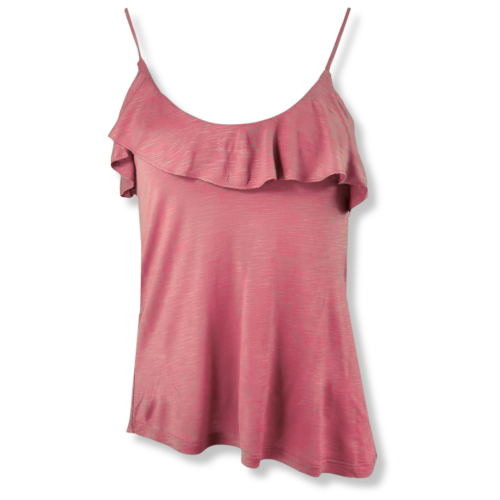 Bershka bluzka top zwiewna na ramiączkach  łososiowa