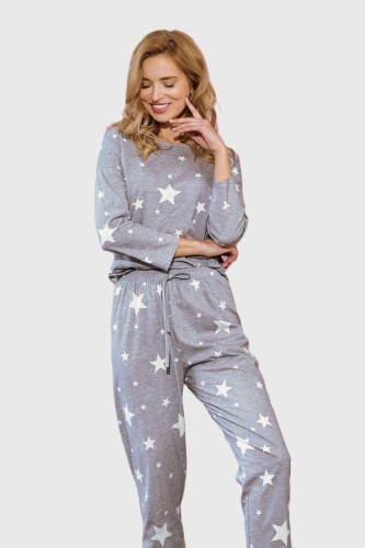 Taro PIŻAMA LIZZIE z popielatej bawełny 3208 3/4 R