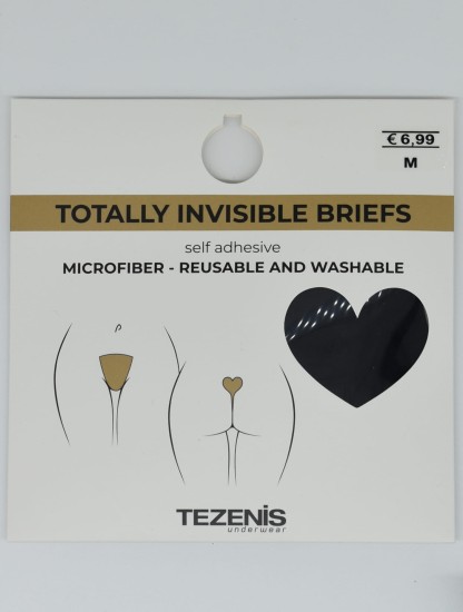 Tezenis majtki stringi niewidoczne microfibra samoprzylepne CZARNE