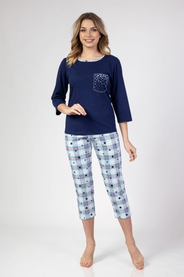 regina PIŻAMA DAMSKA spodnie capri bluzka 676 3/4 R