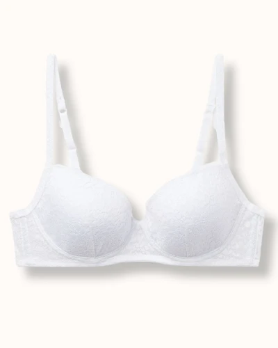 Tezenis Wien biustonosz usztywniany balkonetka z koronką biały