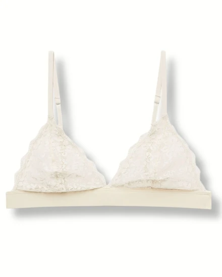 Tezenis biustonosz miękki bez fiszbin koronkowy crema di latte