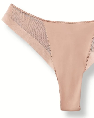 Tezenis majtki brazyliany beżowe z tiulu i microfibry